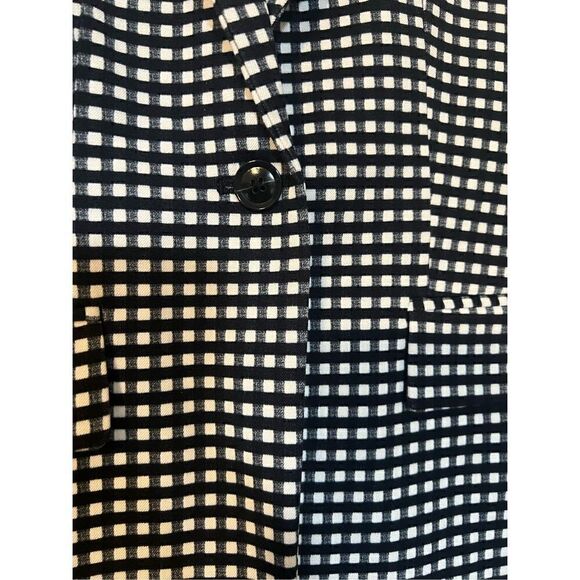 Banana Republic Women’s Size 00 One Button Blazer Black White Gingham Plaid NWOT - Picture 12 of 13